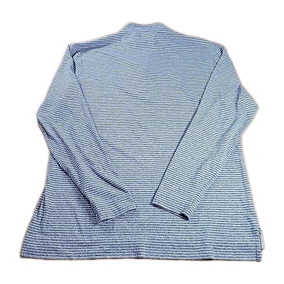 Johnnie O Golf Long Sleeve Pullover Men Size M 1/4 Zip BLUE Striped Hangin Out - Picture 4 of 9